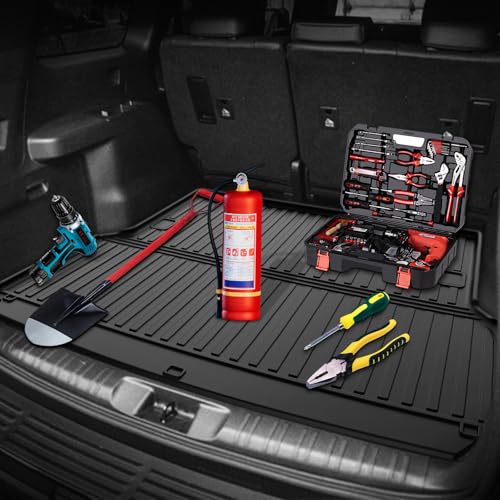AOMSAZTO Cargo Mat Compatible with Toyota Land Cruiser & GX550 2024-2025: TPE All Weather Protection Car Cargo Liner - Interior Accessories - Rubber Truk Mat (Only for 5 Seat) - style: 2024-2025 | For Toyota Land Cruiser Cargo Mat