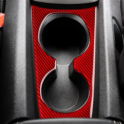Car Water Cup Holder Sticker Carbon Fiber Decal Interior Trim for Chevrolet Camaro 2010 2011 2012 2013 2014 2015 Accessories - color: Water Cup Holder