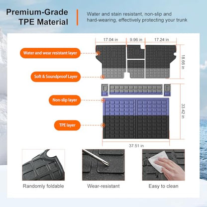 powoq Cargo Mat Compatible with 2010-2024 Toyota 4Runner Trunk Mat Replacement for 2010-2024 Toyota 4Runner Accessories 5 Seater-No 3rd seat (Fit W/Sliding Tray, Trunk Mat+Backrest Mats) - size: Compatible With 4runner W/Sliding Tray| 2010-2024