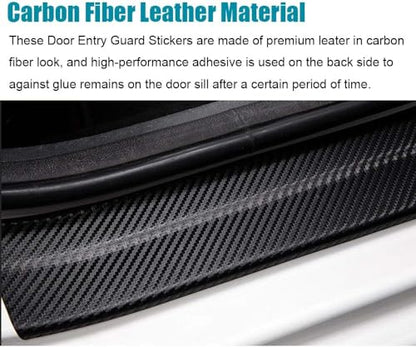 LEXLEY For Dodge Charger Challenger Durango SRT,Customize Your Car Model,Leather Door Sill Protector,Scuff Plate Cover-RED - color: RED
