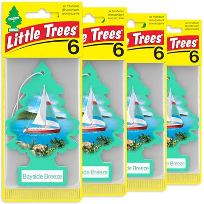 LITTLE TREES Car Air Freshener | Hanging Tree Provides Long Lasting Scent for Auto and Home | 24 Air Fresheners |Bayside Breeze - color: Bayside Breeze