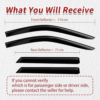 4PC Rain Guards for 2007-2014 Ford Edge Window Visors for 2007-2015 Lincolm MKZ Deflectors Sun Shades Vent Tape On Out Channel - size: 07-14 Ford Edge Lincoln MKX
