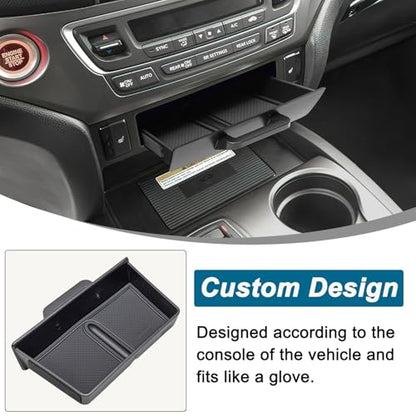 PIMCAR Removable Tray for 2016-2022 Honda Pilot/2017-2026 Honda Ridgeline/2019-2025 Honda Passport Center Console Organizer Storage Box Interior Accessories (Only Fit Models with Cubby) - size: Cente Console Drawer