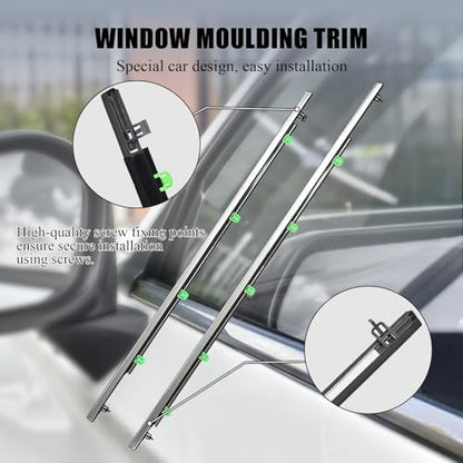 ItranMc Window Molding Trim for Honda CR-V/CRV 2007-2011,Chrome Outer Door Weatherstrip Window Seal Belt,Replace#72410-SWA-A01 72450-SWA-A01 72910-SWA-A01 72950-SWA-A01 - style: CR-V 2007-2011