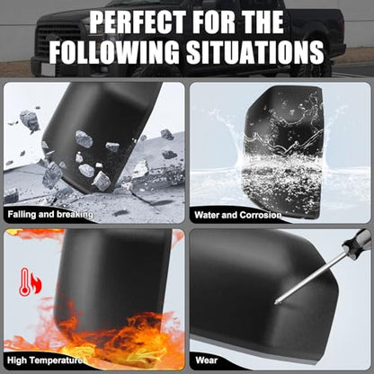 Textured Direct Replacement Side Mirror Covers Caps for 2015-2020 Ford F150, Directly Replace Style, Not Sticker Style - color: Textured
