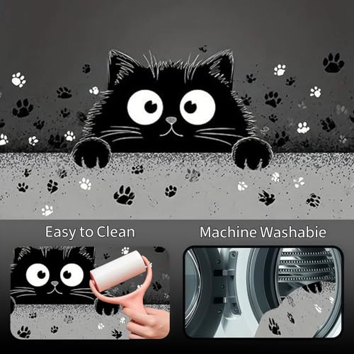 Universal Car Trunk Mat 29" x 39", Black Cat Paw Print All Weather Trunk Protection Cargo Liner, Durable Cargo Mat Rear Trunk Liner, Stylish Vehicle Interior Accessories Suitable for Most Car Models - color: Black Cat Paw Print