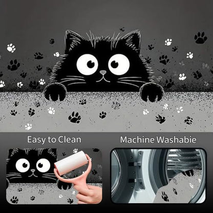 Universal Car Trunk Mat 29" x 39", Black Cat Paw Print All Weather Trunk Protection Cargo Liner, Durable Cargo Mat Rear Trunk Liner, Stylish Vehicle Interior Accessories Suitable for Most Car Models - color: Black Cat Paw Print