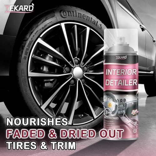 Car Interior Cleaner, Leather Cleaner, 15 oz. Large-Capacity Interior Detailer in Iron Can, Wheel Cleaner, Suitable for Cleaning Rubber, Plastic, and Leather Surfaces Inside Vehicles (2 Bottle)