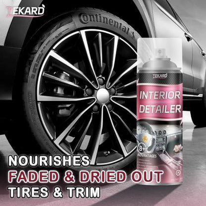 Car Interior Cleaner, Leather Cleaner, 15 oz. Large-Capacity Interior Detailer in Iron Can, Wheel Cleaner, Suitable for Cleaning Rubber, Plastic, and Leather Surfaces Inside Vehicles (2 Bottle)