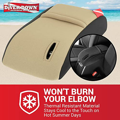 Diver Down Neoprene Center Console Cover - Fits Jeep 1997-2006 TJ Wrangler - Cushioned Armrest Cover - Doesn't Burn Your Elbow - Tight Custom Fit - Comfortable Foam Armrest Pad (01-06 Tan) - color: Tan, size: 2001-2006 TJ