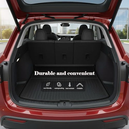 Storage Mats and Cargo Liners Compatible with 2025 2026 New Model Y Juniper, All Weather Rear Cargo Trunk Tray Floor Mat Custom Fit 3D Tech Waterproof Durable TPO Accessories - size: New Model Y Juniper cargo mat with storage mat