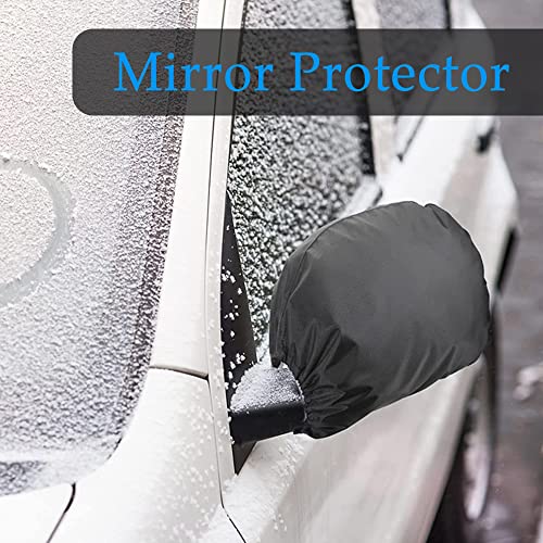 ASUBHA 2PCS Side Mirror Covers, Car Mirror Protector, Waterproof Snow Rearview Cover Protects from Ice Snow Frost Dew Rain Bird Poop, Car Accessories Auto Rearview Protection Cover for Most Vehicles