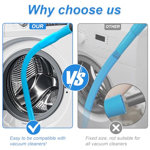 Upgraded Dryer Vent Cleaner Kit: Universal Vacuum Hose Attachment for Lint Removal Fits All Vacuums Cleaner Dryer Cleaning Tools for Clogged Ducts (Blue) - color: Blue