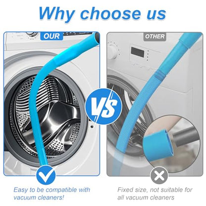 Upgraded Dryer Vent Cleaner Kit: Universal Vacuum Hose Attachment for Lint Removal Fits All Vacuums Cleaner Dryer Cleaning Tools for Clogged Ducts (Blue) - color: Blue
