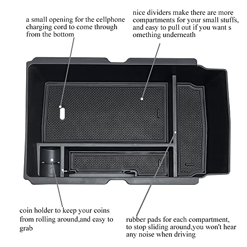 Center Console Organizer Compatible with Honda CRV CR-V 2026-2023 Car Accessories for 2023+ CR-V Hybrid, ABS Plastic, Black ABS Insert Tray Storage Box Glove Pallet - size: for CR-V 2023-2026