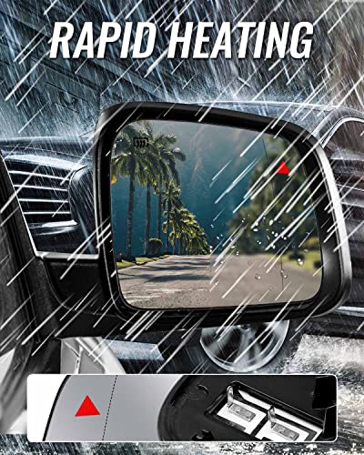 Passenger Side Mirror Glass Heated with Blind Spot Detection & Power Heated Fits for Jeep Grand Cherokee Dodge Durango 2011-2021, Right Rearview Mirror Lens with Holder - size: Passenger Side