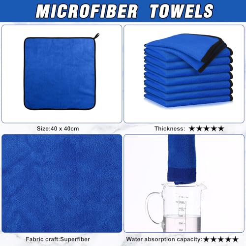 Tallew 80 Pcs Microfiber Towels:16"x16" Microfiber Drying Towels Bulk Micro Fiber Car Cleaning Cloth for Cars Drying Washing Polishing Office Windows Cleaning Household Supplies (Blue) - color: Blue