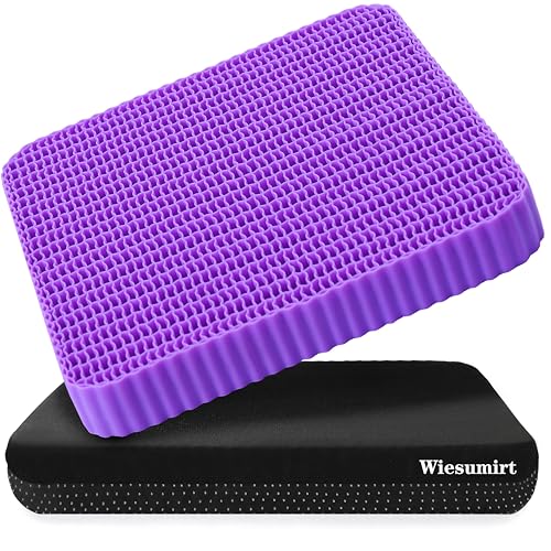 Gel Seat Cushion for Long Sitting, Soft and Breathable, Seat Cushion for Back, Sciatica, Tailbone, Hip Pain Relief, Used for Office Chair, Wheelchair, Car, Recliner, Truck, Kayak.(Púrpura)