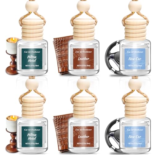 6 Pack Premium Car Air Freshener, Long Lasting Luxury Diffuser Set, Hanging Executive Vehicle Interior Decor Scent Unisex