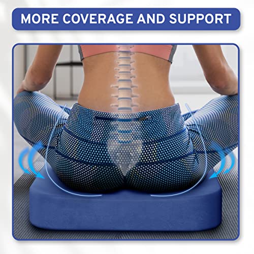 ComfySure Extra Large Wheelchair Seat Cushion - Firm Memory Foam Chair Pad for Wheelchair, Recliner, Office, Car & Bariatric Overweight Users 19”x17”x3” - color: Navy
