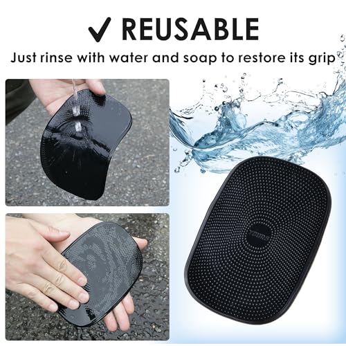 Yours Non-Slip Dashboard Pad for Cars (2-Pack) – Strong Grip Anti-Slip Car Mat for Phone, Sunglasses, Keys & Coins – Washable Reusable Dashboard Accessories – Black