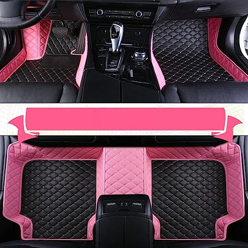 Custom Floor Mats for Cars，Luxury Full Coverage All Weather Car Floor Mats，Leather Car Mat Set ， Floor Mats for 99% of Cars, Trucks & SUVs (Black Rice in Edge Powder) - color: Black rice in edge powder