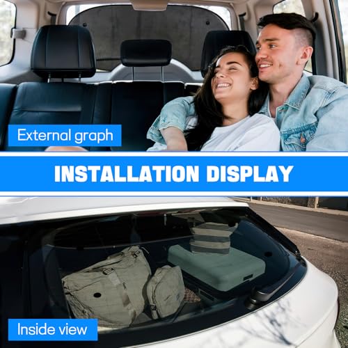 Car Rear Window Sun Shade, 39.76"×19.88" Folding Automotive Windshield Sun Shade with Suction Cup, Universal Rear Facing Car Seats Sunlight Shield Blocker Mesh Cover for Baby Kid Pet