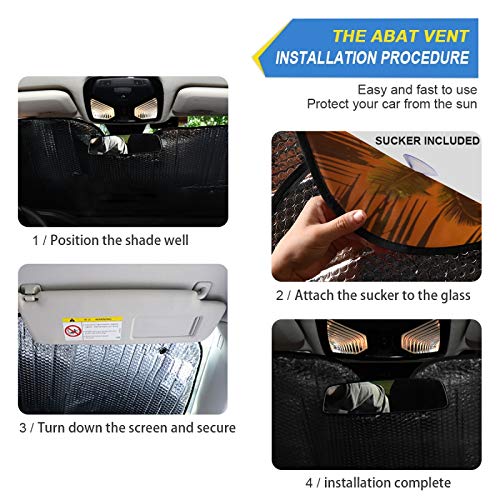 Palm Tree And Fantastic Sunset Of Sea Car Windshield Sunshade Foldable Reflective Sun Shade Blocks UV Rays - color: Beach Sunset 1