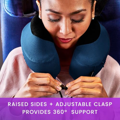 Cabeau Evolution S3 Travel Pillow – Straps to Airplane Seat – Ensures Your Head Won’t Fall Forward – Relax with Plush Memory Foam – Quick-Dry Fabric Keeps You Cool and Dry (Indigo)… - color: Indigo
