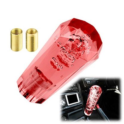 EZAUTO WRAP Shift Knob Stick Crystal Transparent Bubble Red Throw Gear Shifter 10cm - color: Red, size: 10cm