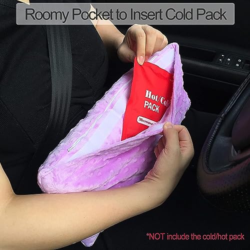 Hysterectomy Pillow Abdominal Post Surgery Pillows with Pocket Comfort for Ice Heat Packs Tummy Tuck Belly Incision Recovery Seatbelt Gifts Women Patients (Lavender) - color: Lavender
