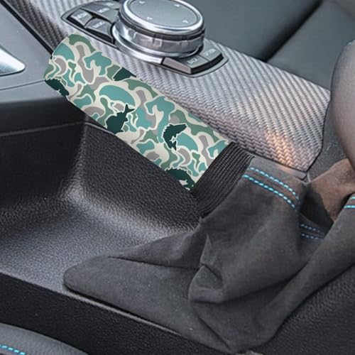 Handbrake and Gear Shift Knob Cover 2 Piece Automobile Hand Brake Cover Car Interior Accessories - color: Fish Camo Print
