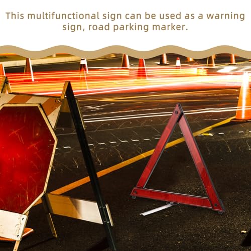Reflective Safety Triangles for Vehicles 3-Pack Portable Emergency Roadside Warning Signs 11.22X9.64X9.05In Foldable Car Hazard Markers for Night and Adverse Weather