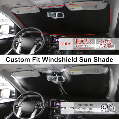 Windshield Sun Shade Custom Fit for 2014 2015 2016 2017 2018 BMW X5 Accessories Foldable Sunshade Sun Blocker Protect Car from Sun Rays & Heat Damage Keep Car Cooler - size: Fit BMW X5 2014-2018