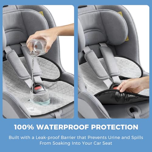 2 Pack Car Potty Training Seat Protector, Waterproof Toddler Carseat Potty Training Cover, Piddle Pads & Liners for Baby,Washable Non-Slip Leak-Proof Potty Pee Protector (Gray) - color: Gray