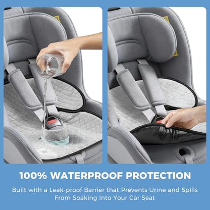 2 Pack Car Potty Training Seat Protector, Waterproof Toddler Carseat Potty Training Cover, Piddle Pads & Liners for Baby,Washable Non-Slip Leak-Proof Potty Pee Protector (Gray) - color: Gray