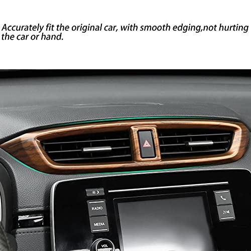 for CRV 2017-2022 Air Vent Trim Central Consoles Wind Outlet Panel ABS Peach Wood Grain Dashboard Stickers for CR-V CRV 2017 2018 2019 2020 2021 2022 LX, EX, EX-L, Touring, Hybrid - color: Central Consoles Wind Outlet Frame