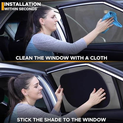 EcoNour Car Window Shades for Baby (4 Pack) | Protects Baby from Window Sun & Heat | Sun Shade Side Windows for Kids | Automotive Sun Protection from UV | Child Safety Accessories | Medium - 20"x12" - size: Medium - 4 Pack