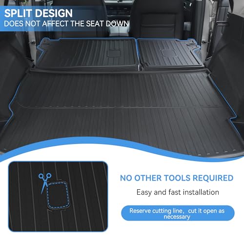 Cargo Mat Combo Set for Nissan Rogue 2021-2026 (Not for Rogue Sport) All Weather Trunk Liner and Seat Back Protectors Upgrade Cargo Accessories - style: 13) for Nissan Rogue 2021-2025 Cargo Liner & Seat Back Mat