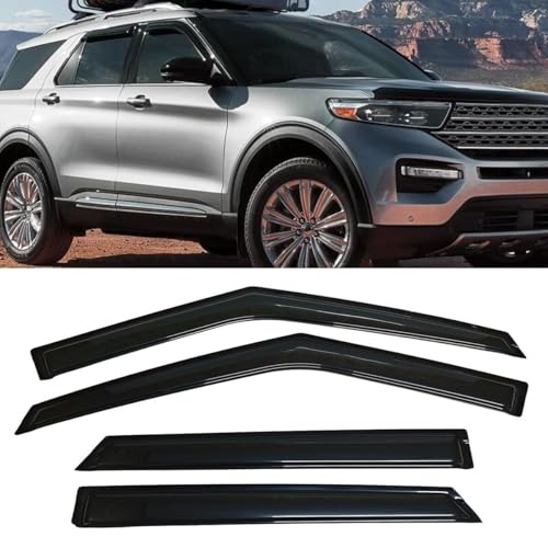Original 4pcs Window Shade Deflectors, Outside Mount Rain Guards Set, Side Window Visors Compatible with Ford Explorer 2020-2025 94332 - size: For 2020-2025 Ford Explorer