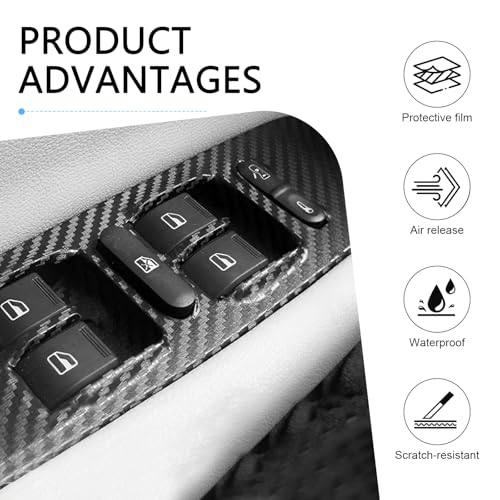 Car Door Edge Guard, 2.7 inch × 23 FT 3D Carbon Fiber Txture Door Sill Protector, Anti-Collision Anti-Scratch Car Wrap Film, Universal Sill Protector for Most Cars (Black)