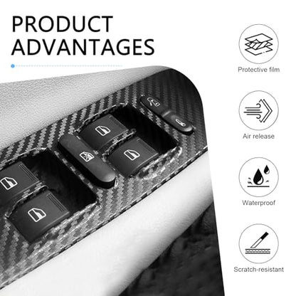Car Door Edge Guard, 2.7 inch × 23 FT 3D Carbon Fiber Txture Door Sill Protector, Anti-Collision Anti-Scratch Car Wrap Film, Universal Sill Protector for Most Cars (Black)