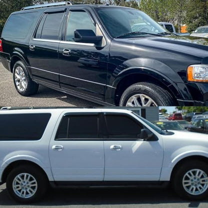 Original 4pcs Window Shade, Outside Mount Tape-On Rain Guards Set, Nice Side Window Visors Compatible with 1997-2016 Ford Expedition 1998-2017 Lincoln Navigator 94233 - size: For Expedition/Navigator