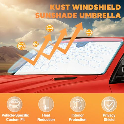 KUST Sun Shade Umbrella for BMW X3 2018-2025 2026 | Custom Fit Windshield Sunshade | Foldable Sunshade with Bendable Handle | Blocks Heat & UV Scratch Resistant Keep Your Car Cool Sunshield - size: For X3 18-26