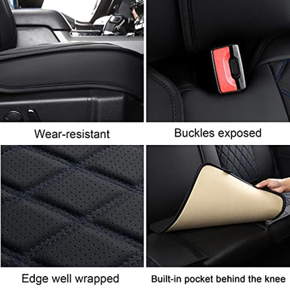 MIROZO 2PCS Front Seat Covers,Waterproof Car Seat Cover Blue Vehicle Cushion Cover Breathable Fit for Most Sedan, Truck and SUV (Black and Blue,2PCS) - color: Black Blue, size: 2PCS Front