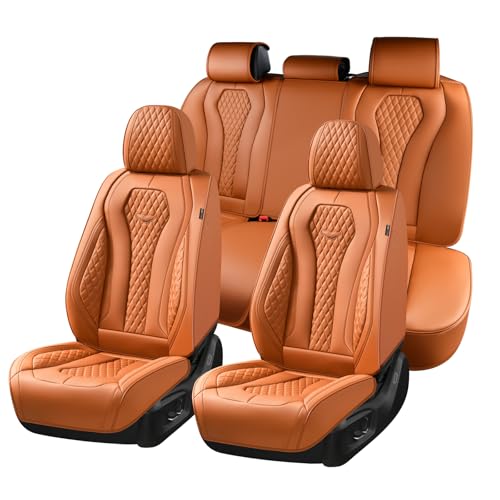 Coverado Car Seat Covers Full Set, Brown Seat Covers, Automotive Car Seat Cover, Car Seat Covers Front Seats Back Seat Covers, Car Seat Protector Universal Fit Most Cars - color: Brown, size: FullSet