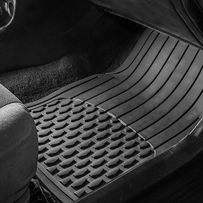 FH Group 4 Piece Liners Trimmable Climaproof™ Vinyl Car Floor Mats- Full Set with Premium Trimmable Vinyl Cargo Liner- Universal Fit for Cars Trucks and SUVs (Gray) - color: Gray