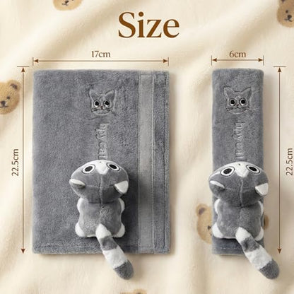 UNICOLD 2-Pack Ultra-Soft Short Plush Seatbelt Cover, Cute Animal Edition – Cloud-Like Shoulder Pad for a Comfy Ride for Adults & Kids (G-Kitten) - style: G-Kitten