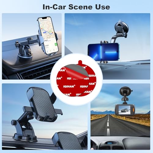 Sticky Adhesive Pads for Car Phone Mount, Strong Double-Sided Sticker Replacement for Dashboard Suction Cup Cell Phone Holder Base, 5pcs 3.15"(80mm) Mounting Gel Round Tape for Windshield Dash Cam