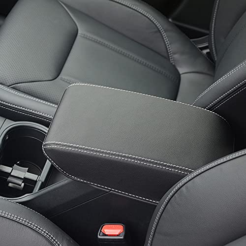 INTGET Car Ceter Console Cover for 2024 Subaru Forester Accessories 2019 2020 2021 2022 2023 Leather Armrest Middle Arm Rest Box Lid Cover Seat Pad Protector(White Stitches,2019-2024) - color: White Stitches, size: 2019-2024